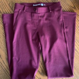 EUC Betabrand Maroon Burgundy Cabernet Crepe Dress Yoga Bootcut Pants Sz XS